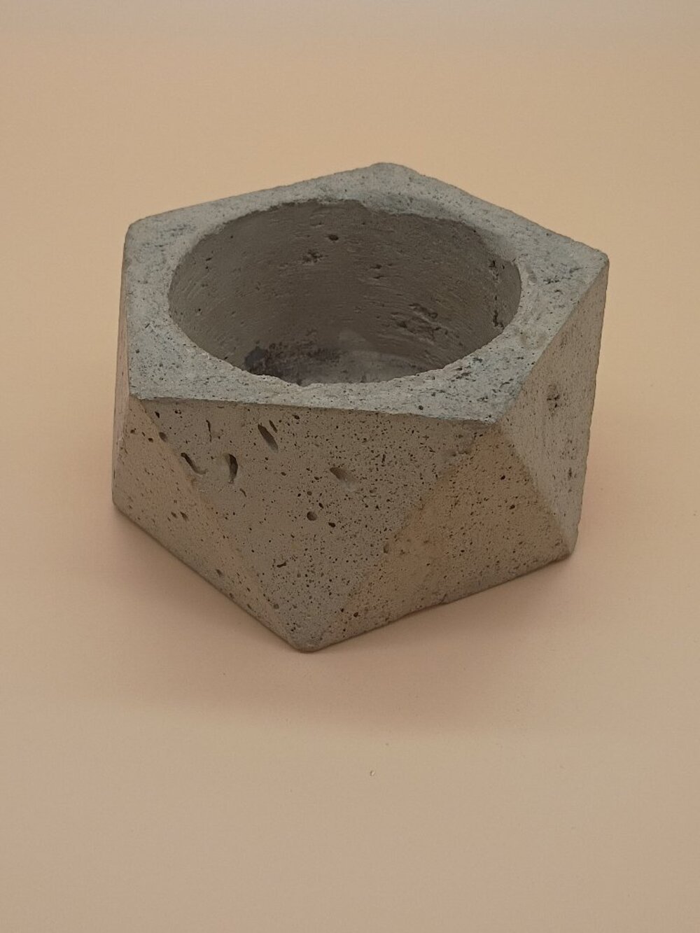 Small Concrete Geometric Planter 3.25" Boho Minimalist Chic Flower Pot